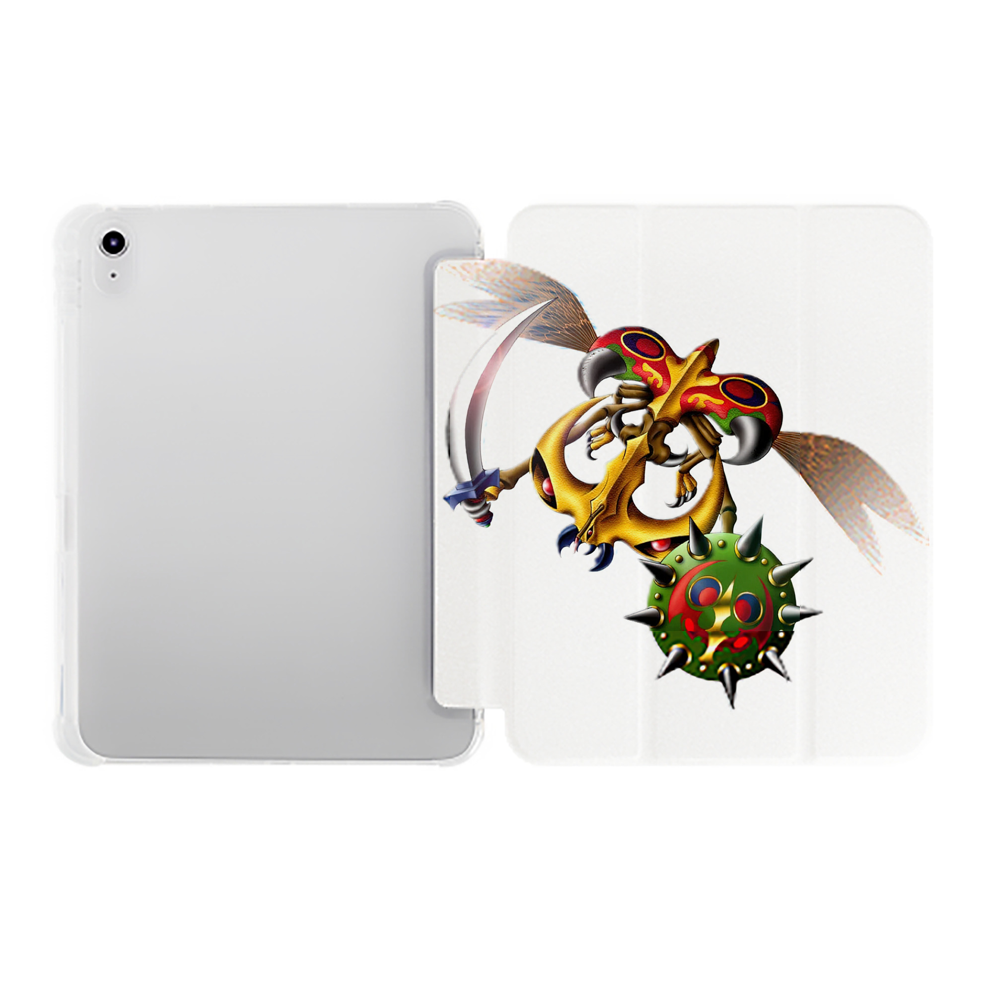 （画像用） 遊☆戯☆王 Yu-Gi-Oh! IPad ケース ペン収納付き 三つ折りスタンド PUレザー×シリコン 対応機種9.5/10.5/10.9インチ